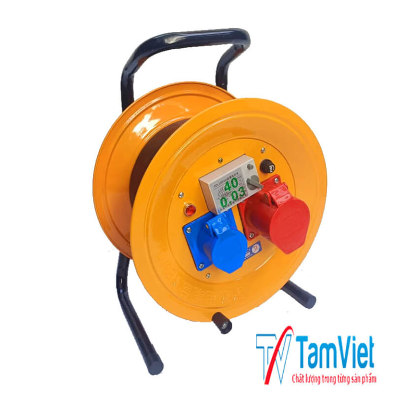 Rulo cuộn dây điện ổ cắm công nghiệp 3 pha - 32A 4 chấu 380v