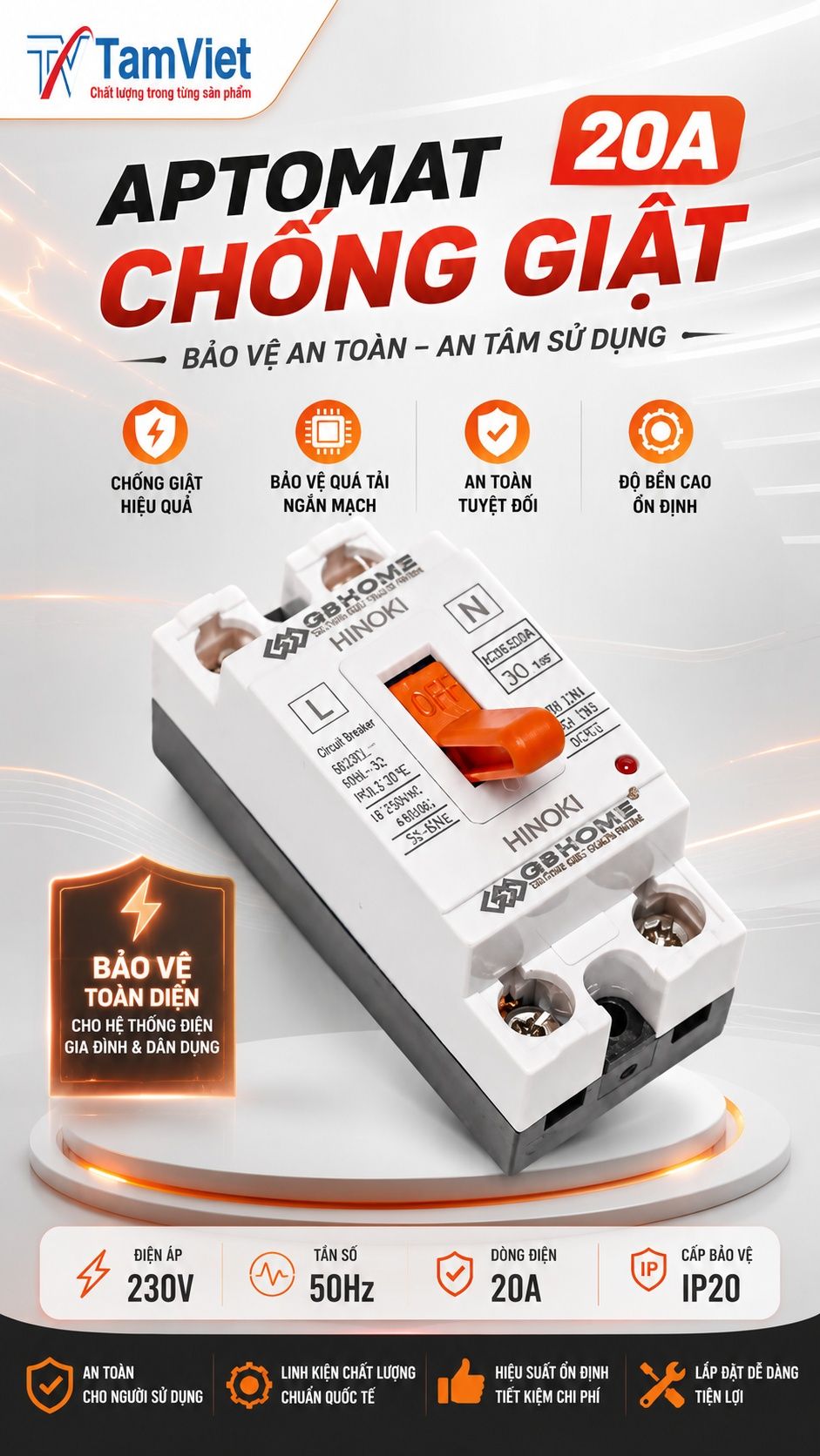 Aptomat chống giật 20A