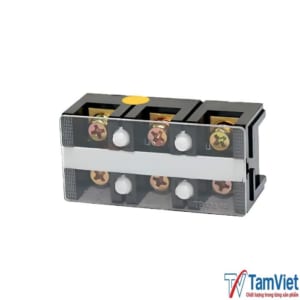 Cầu đấu điện 3 cực 60A 600V giúp đấu nối dây dẫn an toàn, chịu tải cao và vận hành ổn định trong hệ thống điện công nghiệp.