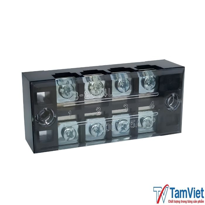 cau-dau-dien-4-cuc-25a-600v-4 Cầu đấu điện 4 cực 25A 600V giúp đấu nối dây dẫn an toàn, chắc chắn và ổn định trong hệ thống điện công nghiệp và tủ điều khiển.