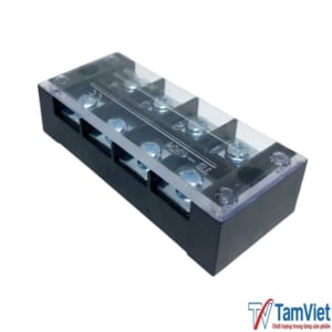 Cầu đấu điện 4 cực 45A 600V giúp đấu nối dây dẫn chắc chắn, chịu tải cao và vận hành ổn định trong hệ thống điện công nghiệp.