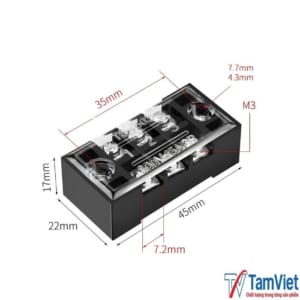 Hình ảnh cầu đấu điện 6 cực 15A với thiết kế đấu nối chắc chắn, cách điện an toàn, phù hợp cho tủ điện công nghiệp và dân dụng.
