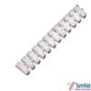 Cầu đấu điện trắng 12P 60A với thanh dẫn đồng, khả năng chịu tải cao, phù hợp cho hệ thống điện dân dụng và công nghiệp.