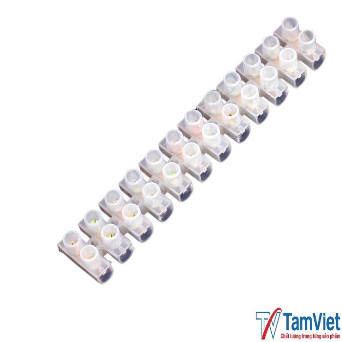 cau-dau-dien-trang-12p-60a-4 Cầu đấu điện trắng 12P 60A với thanh dẫn đồng, khả năng chịu tải cao, phù hợp cho hệ thống điện dân dụng và công nghiệp.