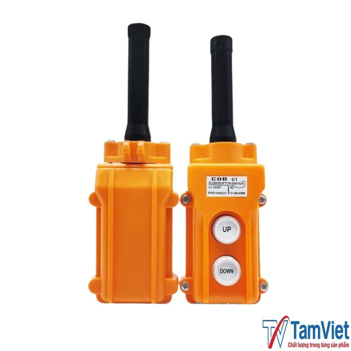 cong-tac-cob-61-dieu-khien-toi-dien-5 Công tắc COB 61 với thiết kế 2 nút điều khiển lên xuống, phù hợp cho tời điện, pa lăng điện, cầu trục mini và các hệ thống nâng hạ công nghiệp.