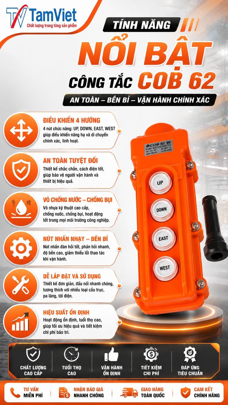 Ưu điểm công tắc COB 62
