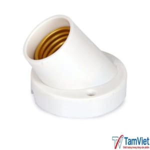 Đui vát xoáy E27 màu trắng sử dụng nhựa ABS nguyên sinh và láy tiếp xúc đồng nguyên chất, công suất 100W