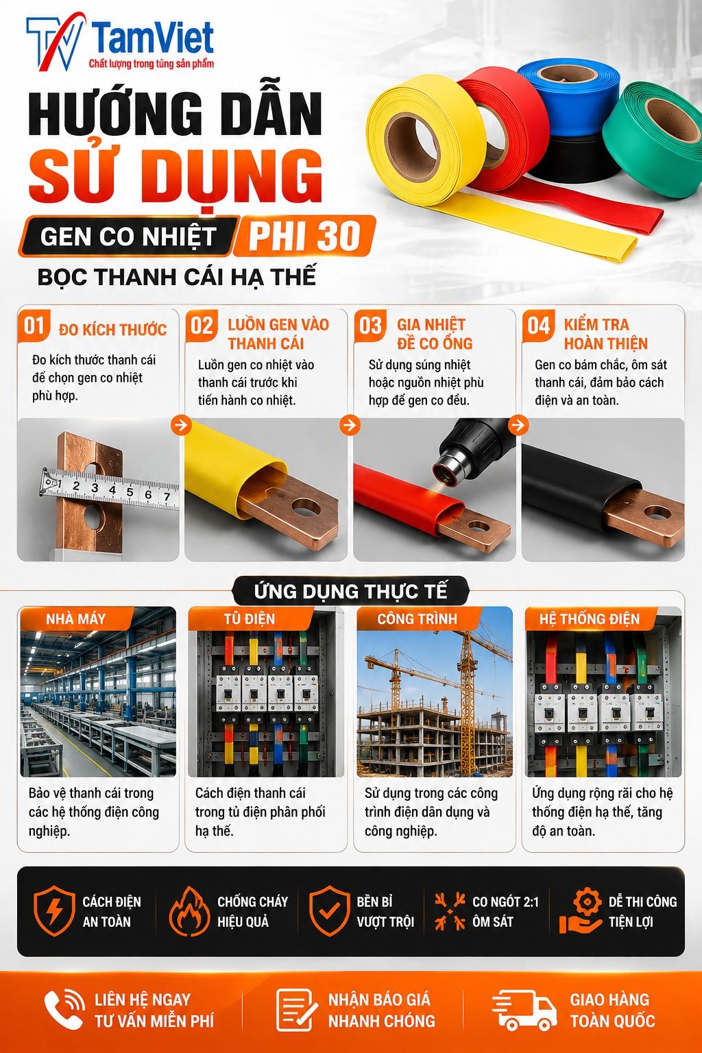 Hướng dẫn sử dụng ghen co nhiệt phi 30