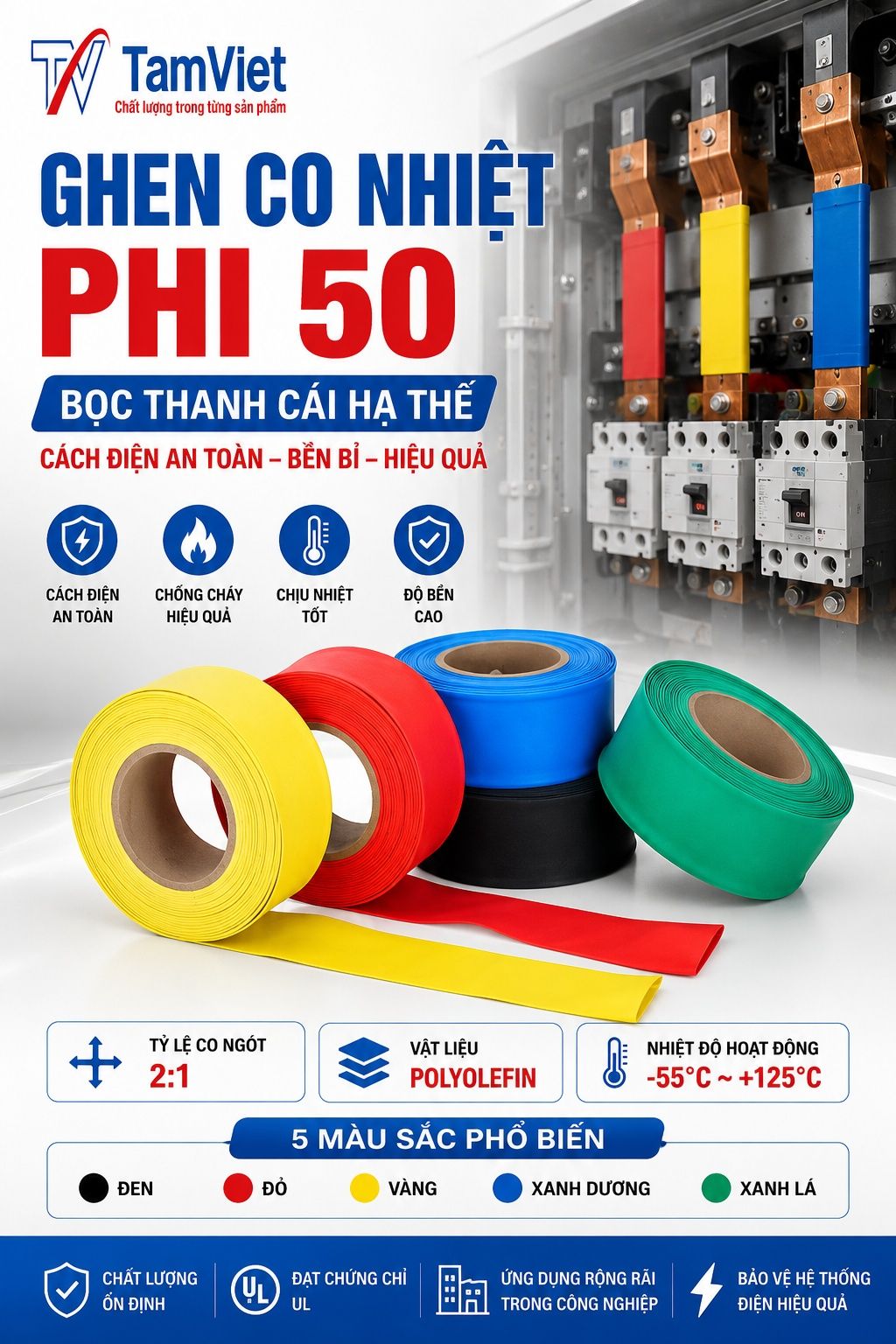 Ghen co nhiệt phi 50