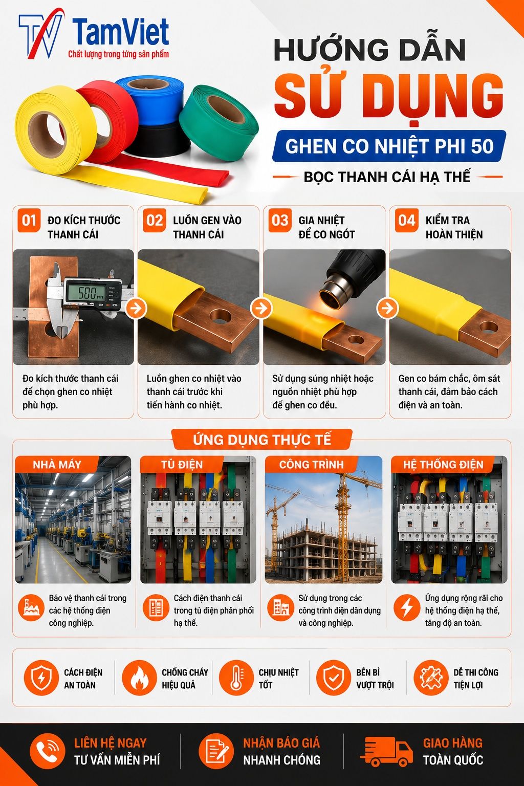 Hướng dẫn sử dụng ghen co nhiệt phi 50