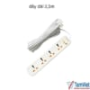 Ổ cắm điện 4 lỗ liền dây công suất 2500W, thiết kế bền bỉ, cấp nguồn ổn định cho nhiều thiết bị điện dân dụng.