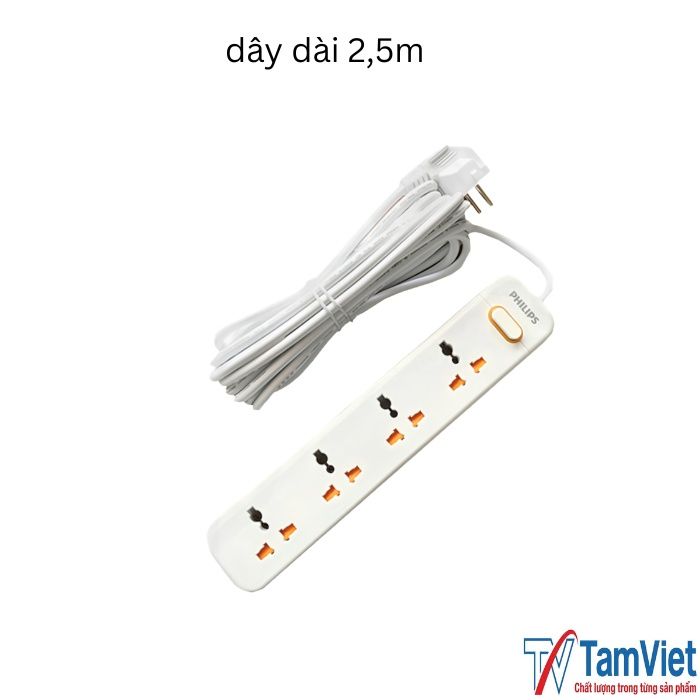 o-cam-dien-4-lo-lien-day-2500w-4 Ổ cắm điện 4 lỗ liền dây công suất 2500W, thiết kế bền bỉ, cấp nguồn ổn định cho nhiều thiết bị điện dân dụng.