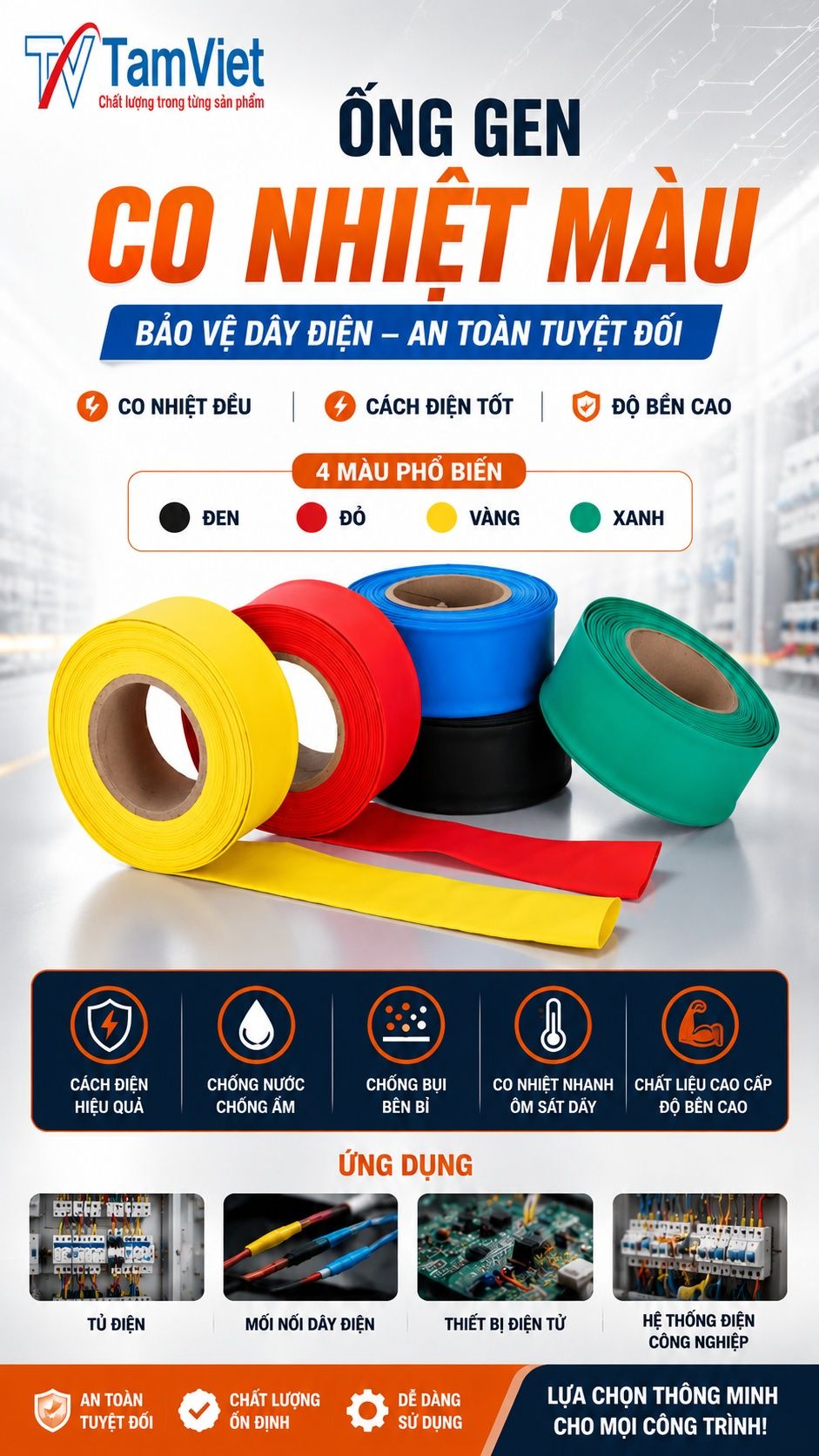 Ống gen co nhiệt màu