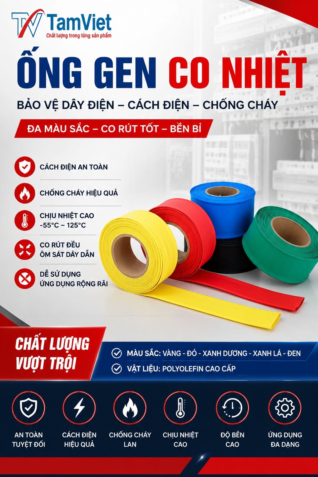 Ống gen co nhiệt phi 12mm