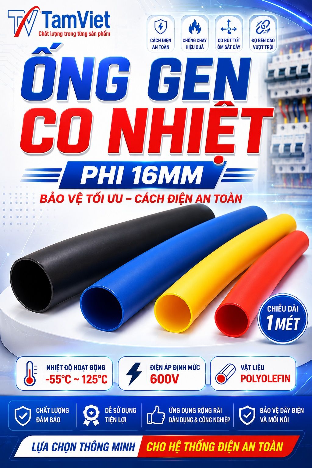 Ống gen co nhiệt phi 16mm
