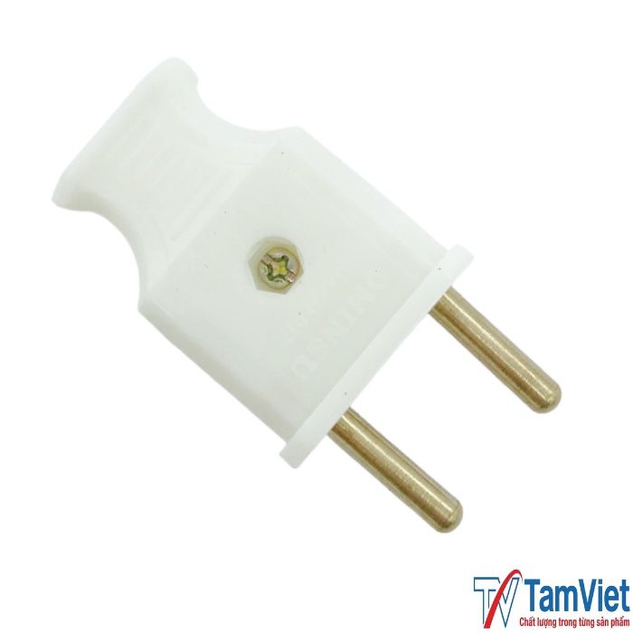 phich-cam-trang-10A-250V-5 Phích cắm điện trắng thiết kế gọn gàng, chất liệu cách điện bền chắc, phù hợp sử dụng cho các thiết bị điện dân dụng.